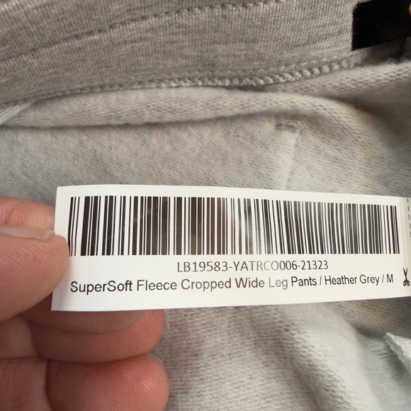 Quince SuperSoft Fleece Cropped Wide Leg Pants Heather Grey Medium NWT LB19583 - Picture 5 of 11